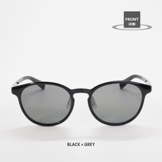 Niho NH-103 COL.2 / ボストン型 偏光サングラス(ブラックxグレーレンズ)