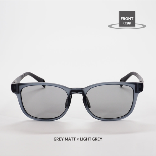 Niho NH-101 COL.2 / ウェリントン型 偏光サングラス(スモークグレーフレームxライトグレーレンズ)