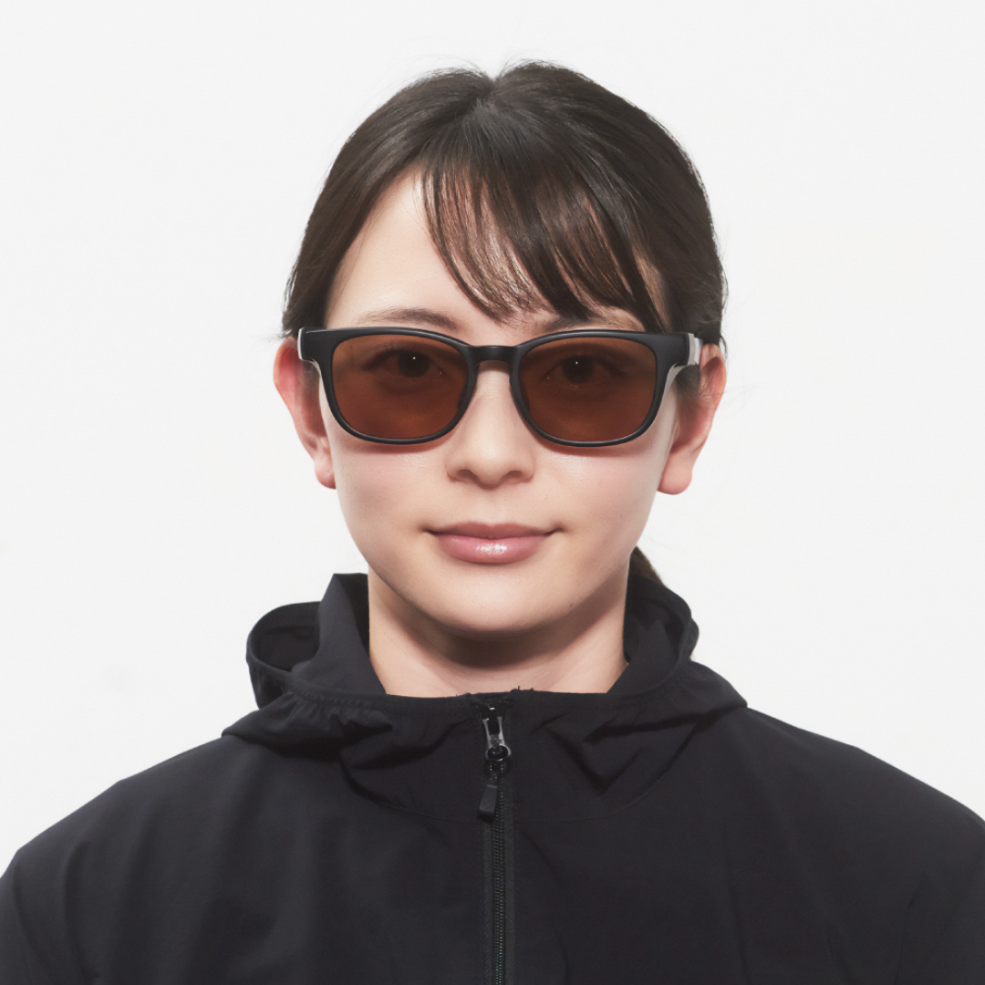 Niho NH-101 COL.1 / ウェリントン型 偏光サングラス(マットブラックフレームxレッドシャドウミラーレンズ)