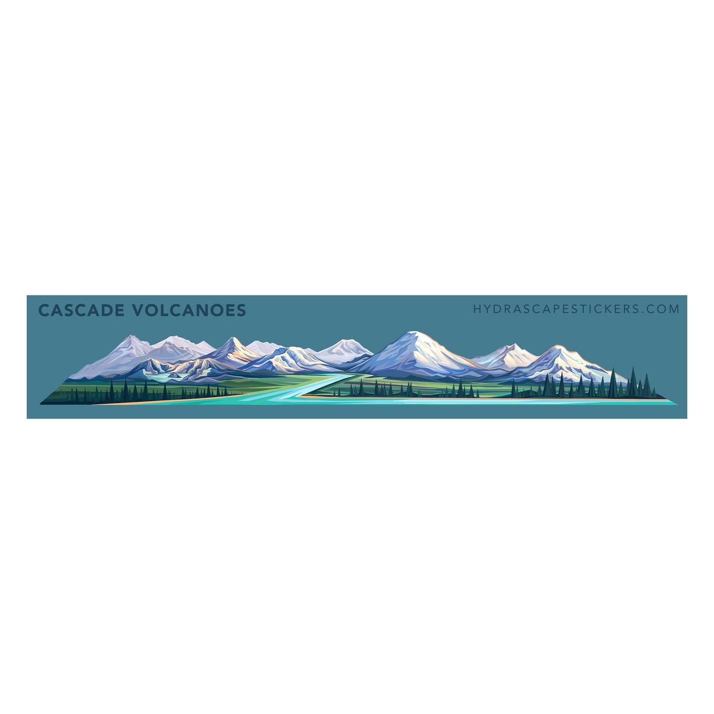 01. Cascade Volcanoes Miniscape Sticker / カスケード火山群 ミニスケープステッカー