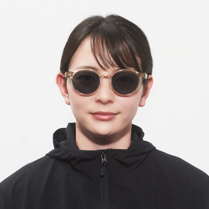 Niho NH-102 COL.2 / ラウンド型 偏光サングラス（ライトイエローフレームxグレーレンズ）