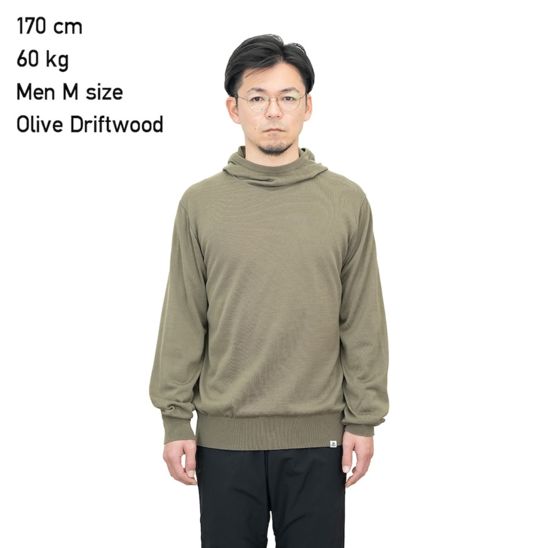 RIDGE / Men Merino PlaX Hooded Sweater