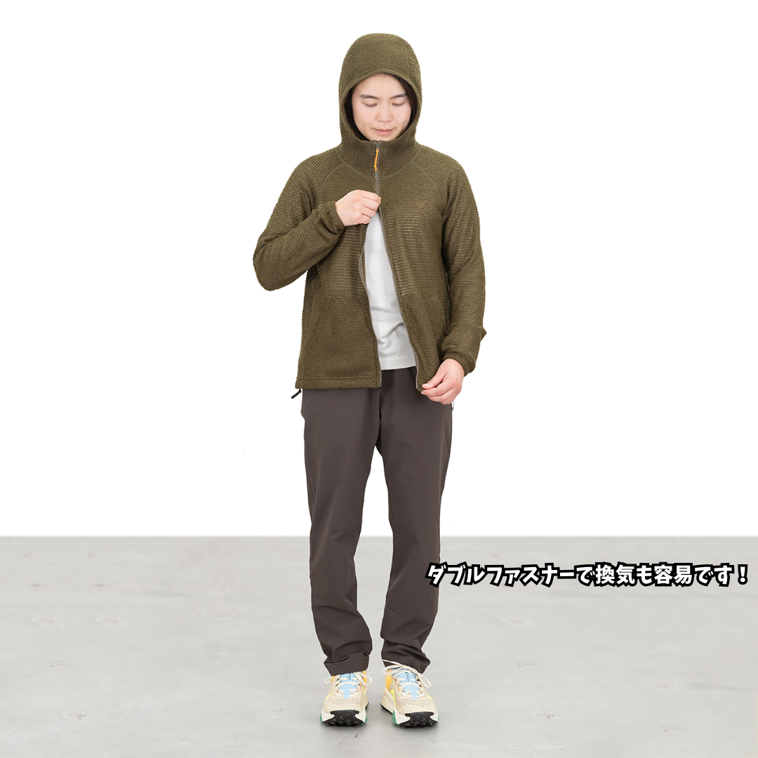 RIDGE Women Alpha Full Zip Hoodie / リッジマウンテンギア　ウィメンズ　アルファ　フルジップフーディー