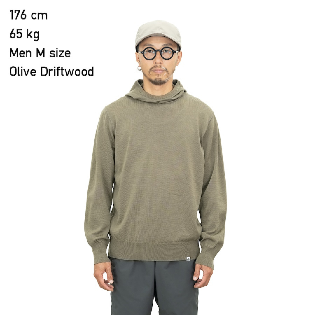 RIDGE / Men Merino PlaX Hooded Sweater
