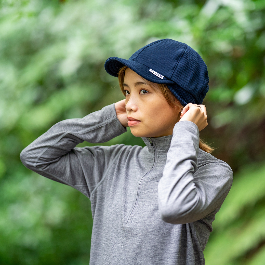 RIDGE / Grid Merino Earmuff Cap