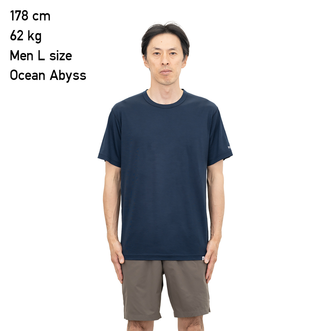 RIDGE / Men Merino Basic Tee Short Sleeve