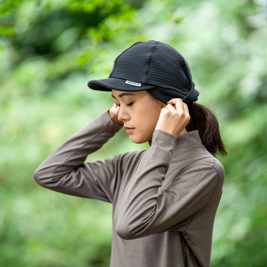 RIDGE / Grid Merino Earmuff Cap