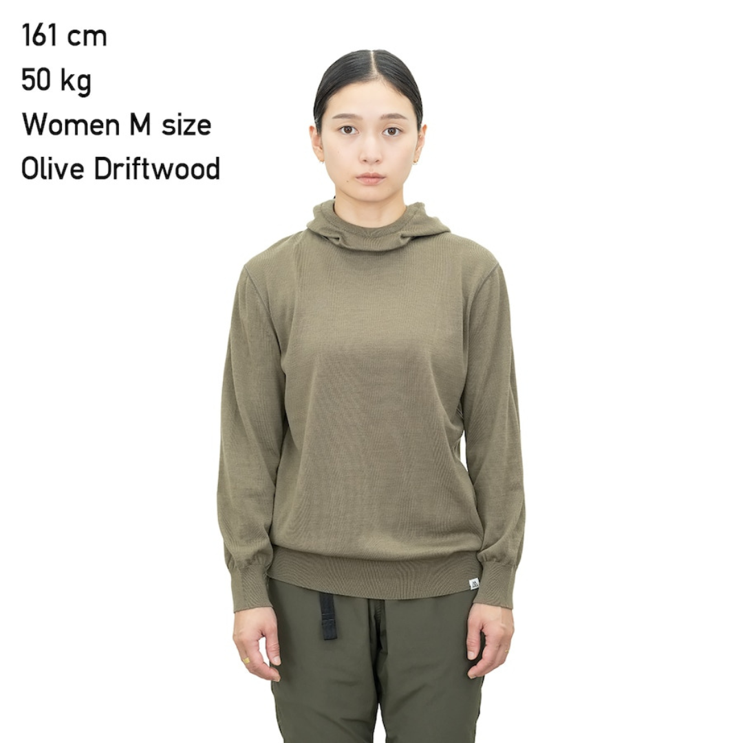 RIDGE / Women Merino PlaX Hooded Sweater