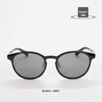 Niho NH-103 COL.2 / ボストン型 偏光サングラス（ブラックxグレーレンズ）