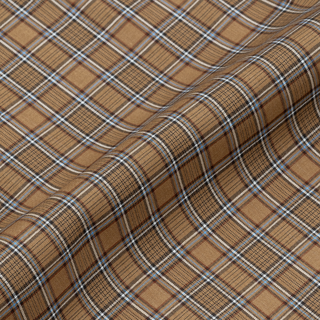 RIDGE Merino Basic Long Sleeve Shirts Mocha Plaid Men's