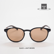 Niho NH-103 COL.1 / ボストン型 偏光サングラス（黒べっ甲フレームxライトブラウンレンズ）