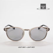 Niho NH-103 COL.3 / Boston-style polarized sunglasses (light gray x light gray lenses)