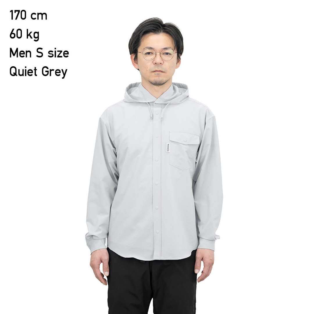 RIDGE / Men Hooded Long Sleeve Shirt