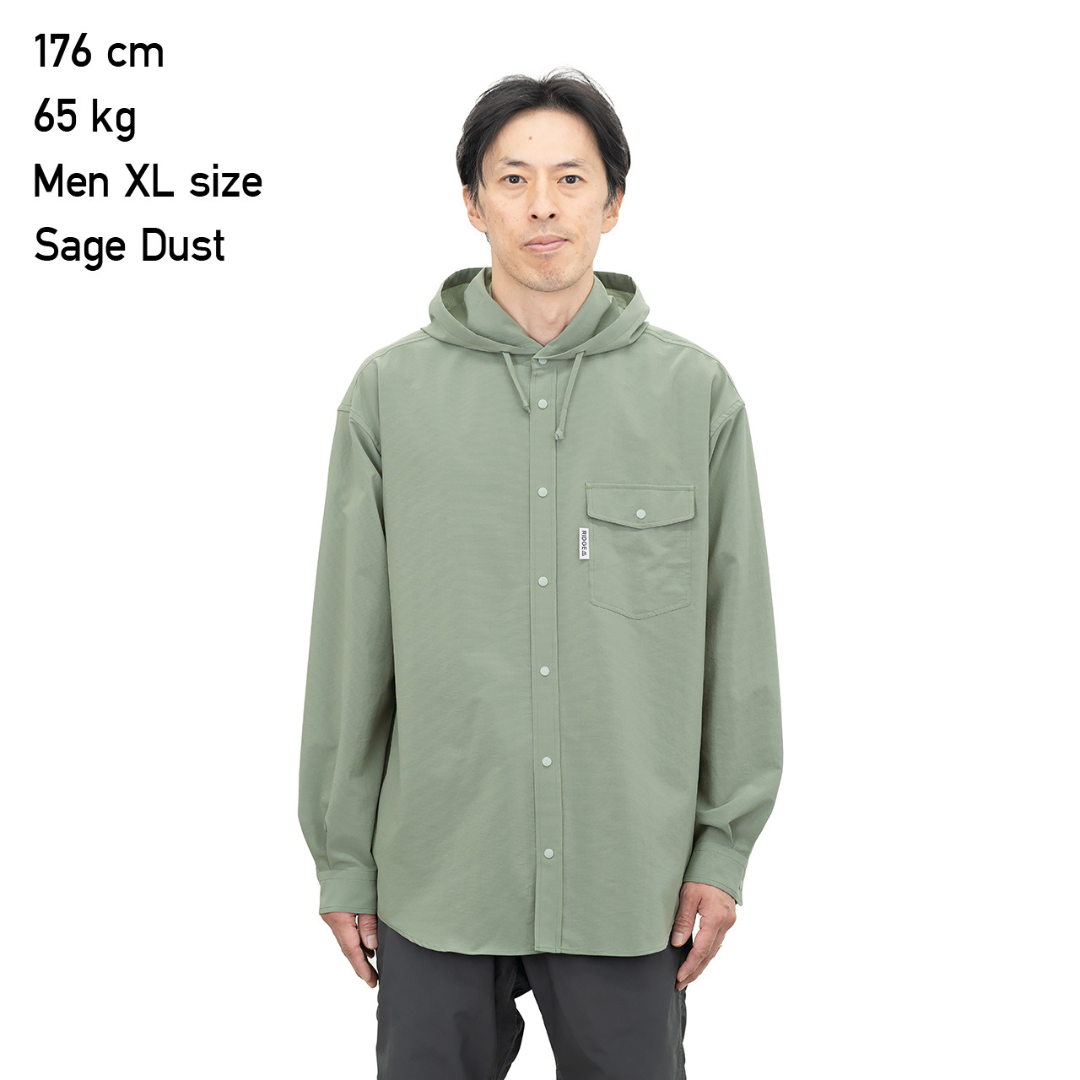 RIDGE / Men Hooded Long Sleeve Shirt