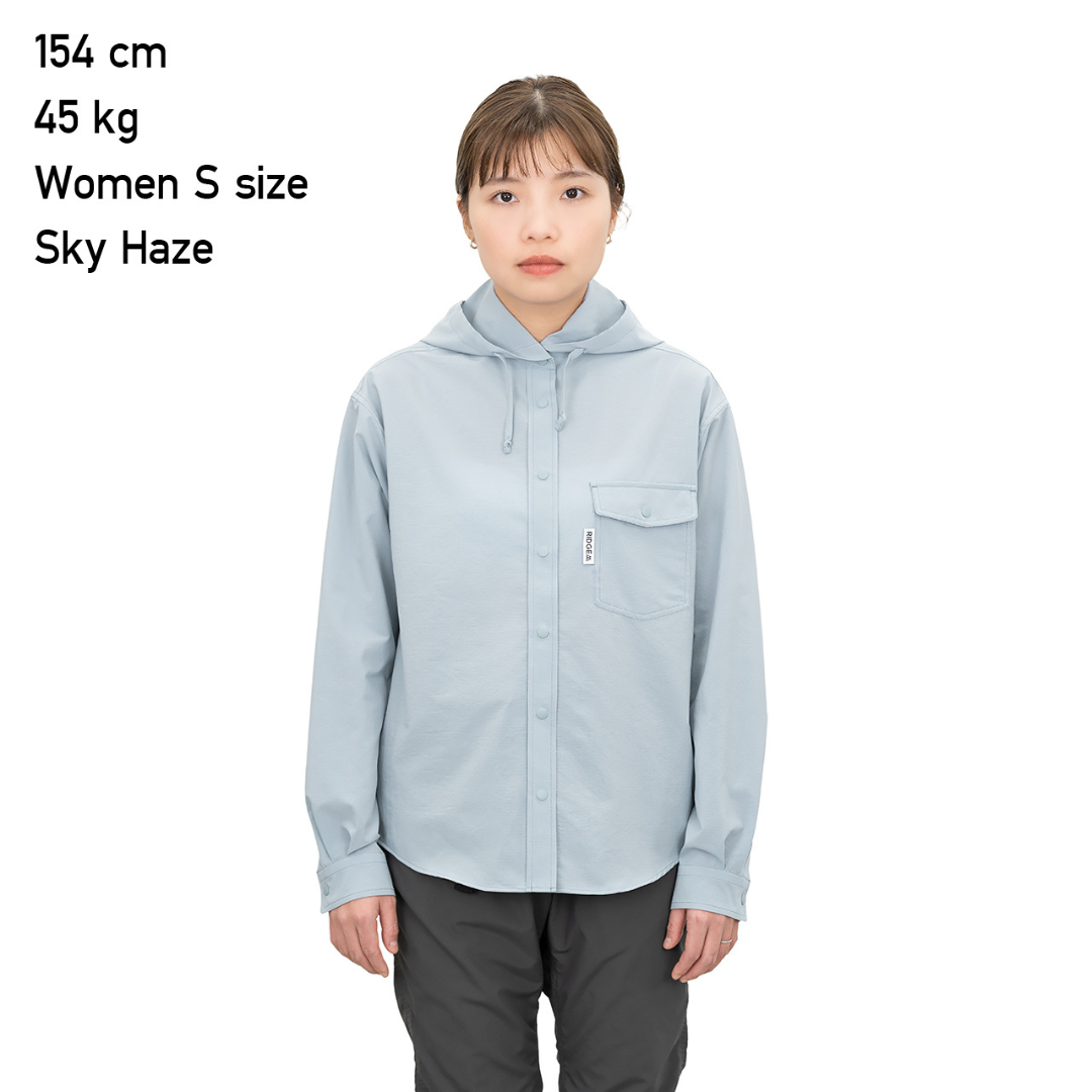 RIDGE / Women Hooded Long Sleeve Shirt