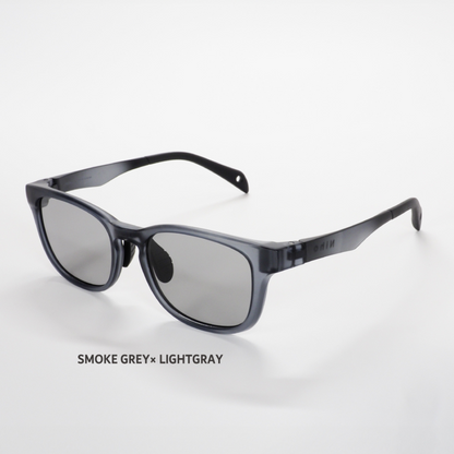 Niho NH-101 COL.2 / ウェリントン型 偏光サングラス（スモークグレーフレームxライトグレーレンズ）