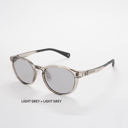 Niho NH-103 COL.3 / ボストン型 偏光サングラス（ライトグレーxライトグレーレンズ）