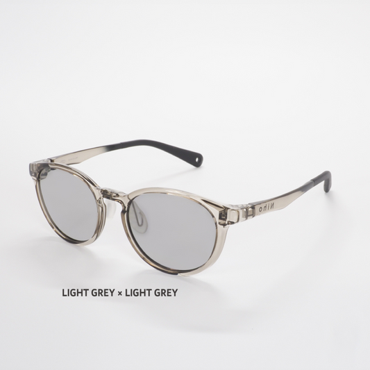 Niho NH-103 COL.3 / ボストン型 偏光サングラス（ライトグレーxライトグレーレンズ）