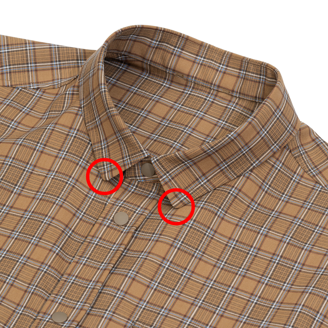 RIDGE Merino Basic Long Sleeve Shirts Mocha Plaid Men's