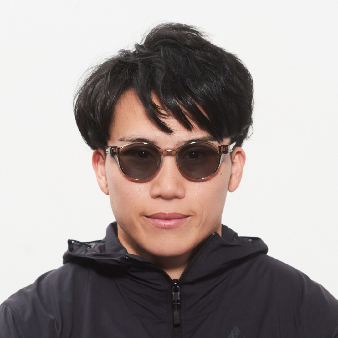 Niho NH-102 COL.3 / ラウンド型 偏光サングラス（ライトグレーフレームxライトグレーレンズ）