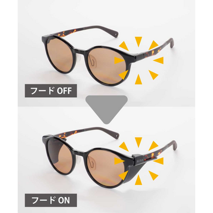 Niho NH-101 COL.1 / ウェリントン型 偏光サングラス（マットブラックフレームxレッドシャドウミラーレンズ）