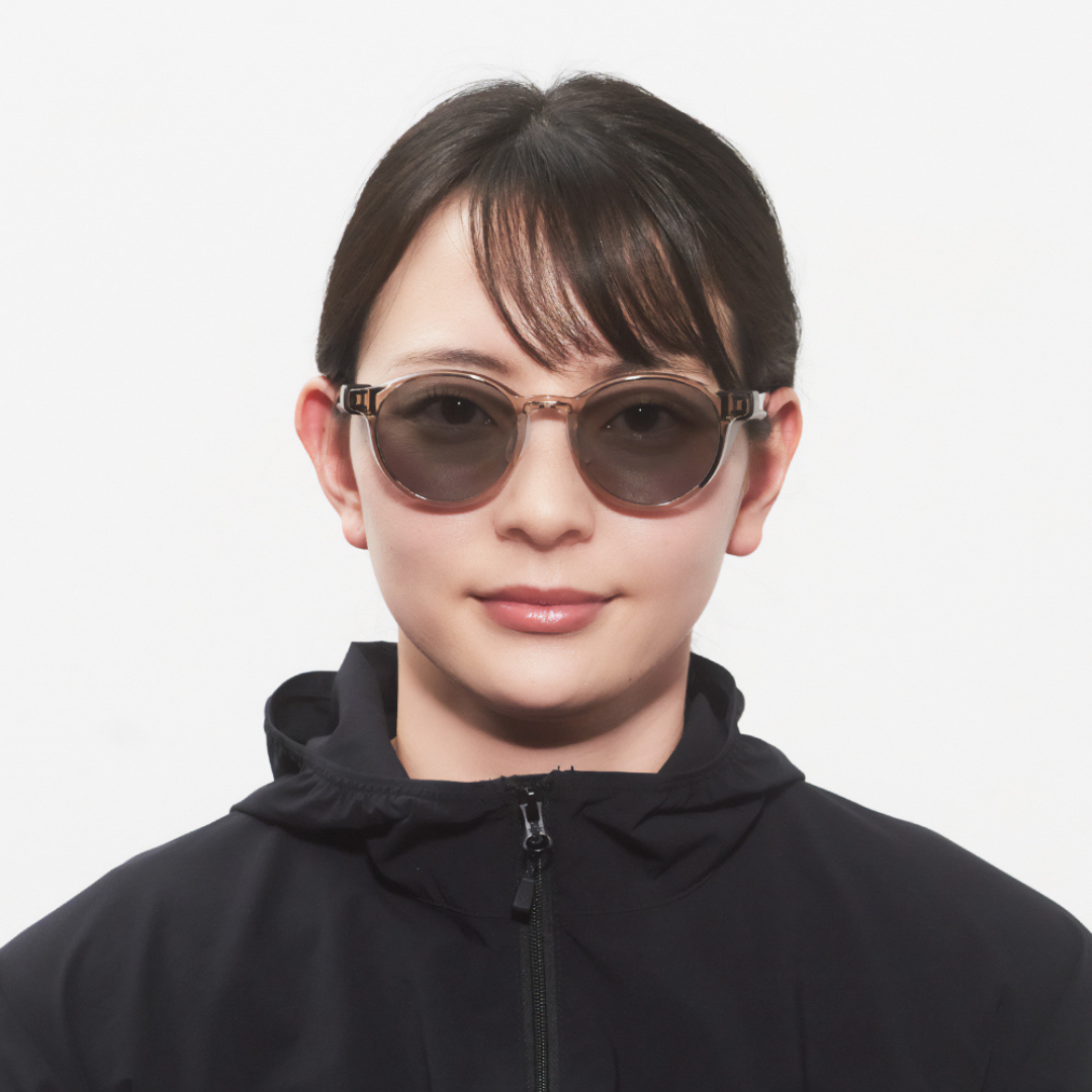 Niho NH-102 COL.3 / ラウンド型 偏光サングラス（ライトグレーフレームxライトグレーレンズ）