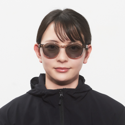 Niho NH-102 COL.3 / ラウンド型 偏光サングラス（ライトグレーフレームxライトグレーレンズ）