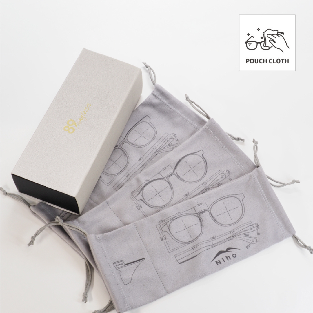 Niho NH-101 COL.1 / ウェリントン型 偏光サングラス（マットブラックフレームxレッドシャドウミラーレンズ）