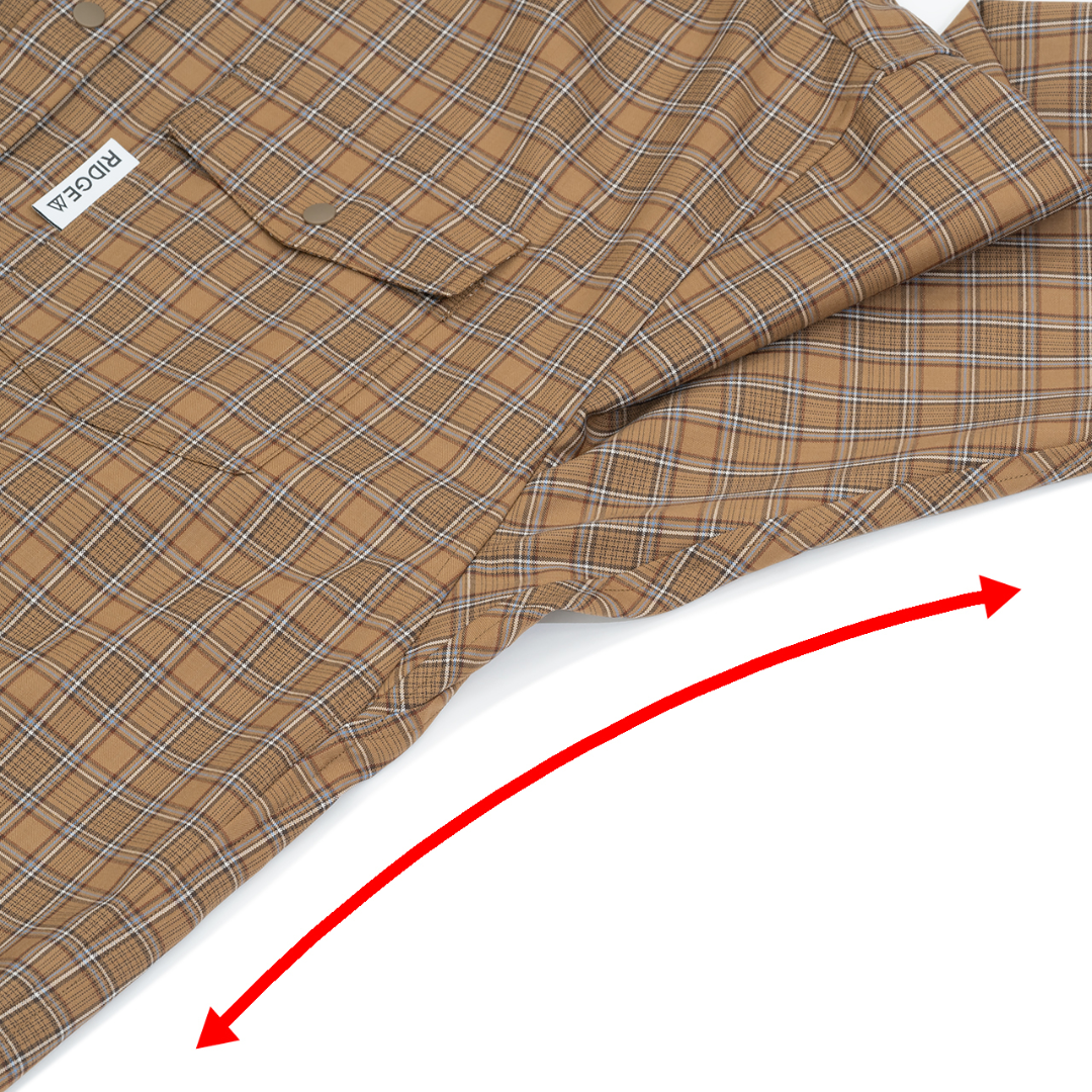 RIDGE Merino Basic Long Sleeve Shirts Mocha Plaid Men's