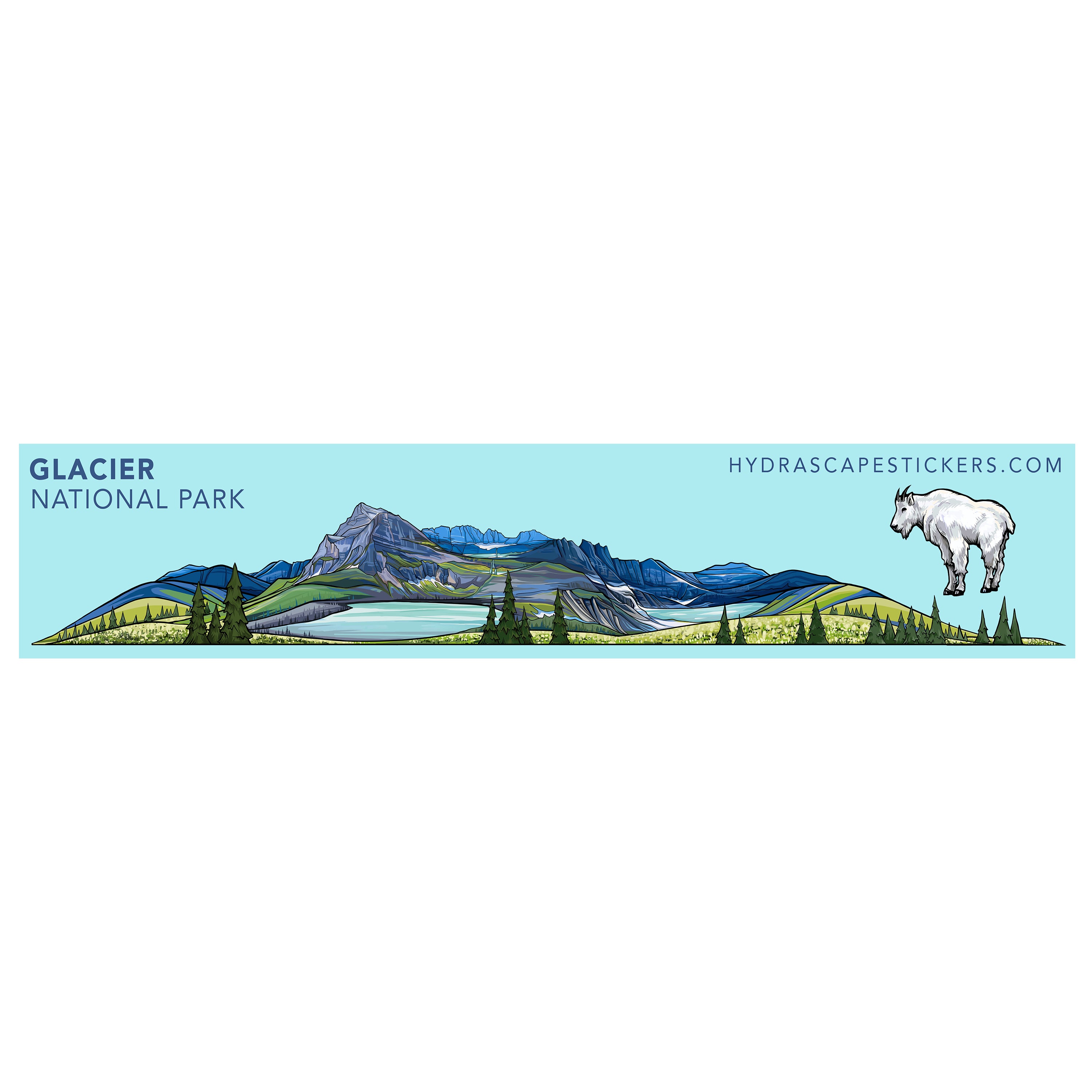 01. Glacier National Park Miniscape Sticker / グレイシャー国立公園　ミニスケープステッカー