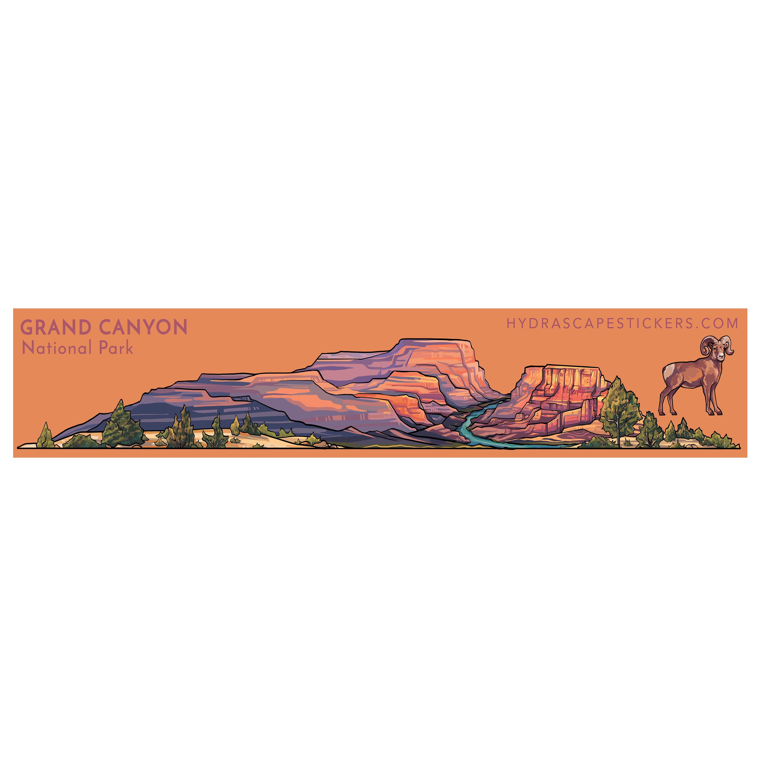 01. Grand Canyon National Park Miniscape Sticker / グランドキャニオン国立公園　ミニスケープステッカー